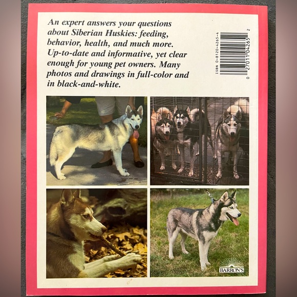 💖NEW 90s Siberian Huskies Dog Pet Owners Guidebook Hardback Color Photographs💖 - Picture 2 of 16